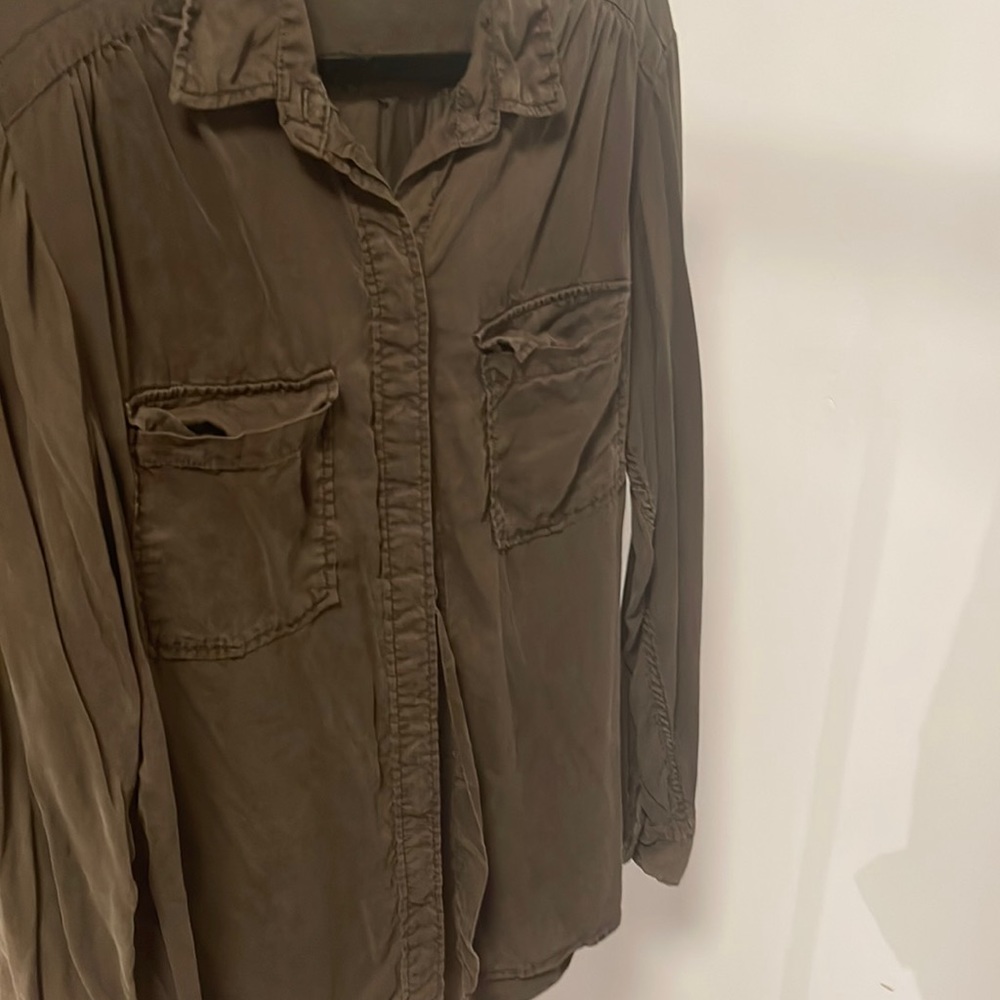 Army green button down shirt!